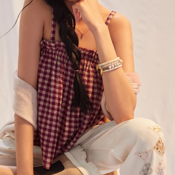 Anthropologie Tops - Anthropologie Gingham Swing Tank Size XL